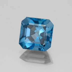 Topaze bleue naturelle taille émeraude, 2,85 ct, VS-SI