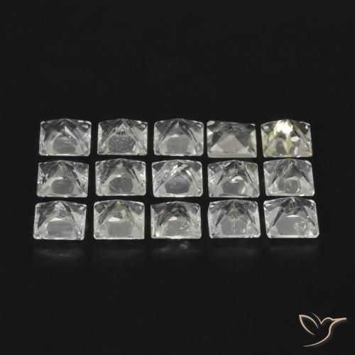 Shop natural 3.70ct Blanc clair Topaze gems, Carré, from Brésil at GemSelect. In stock, global shipping!