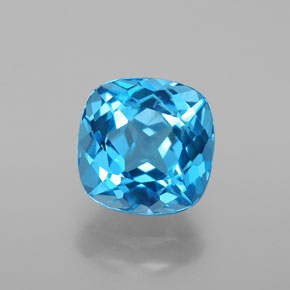 Topaze bleue naturelle coupe coussin, 2,77 ct, SI