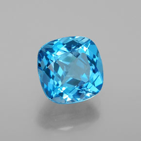 Topaze bleue naturelle coupe coussin, 2,77 ct, SI