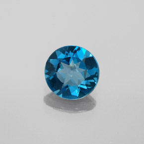 Topaze bleue naturelle coupe roude, 1,66 ct, VS