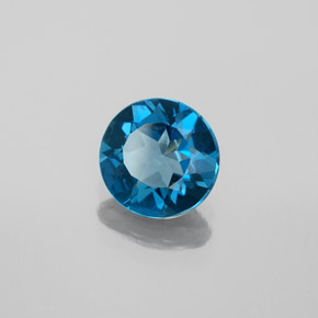 Topaze bleue naturelle coupe roude, 1,66 ct, VS