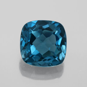 Topaze bleue naturelle coupe coussin, 3,66 ct, VVS