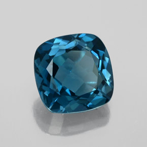 Topaze bleue naturelle coupe coussin, 3,66 ct, VVS