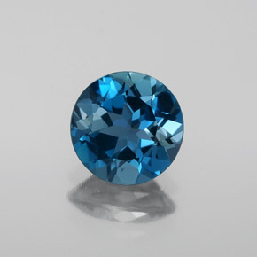 Topaze bleue naturelle coupe roude, 1,79 ct, VVS-VS