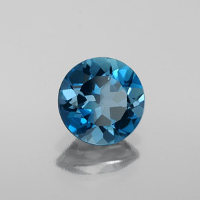 Topaze bleue naturelle coupe roude, 1,79 ct, VVS-VS