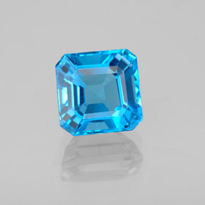 Topaze bleue naturelle taille émeraude, 2,23 ct, VS