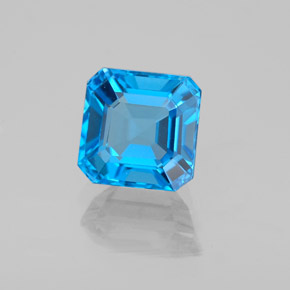 Topaze bleue naturelle taille émeraude, 2,23 ct, VS