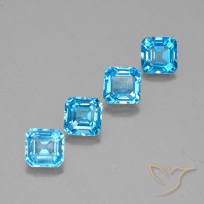 Shop natural 8.31ct Bleu Suisse Topaze gems, Octogone / coupe Émeraude, from Brésil at GemSelect. In stock, global shipping!