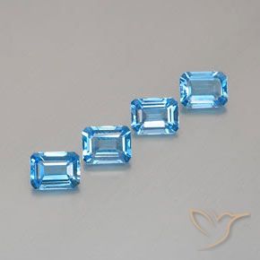Shop natural 7.43ct Bleu Suisse Topaze gems, Octogone / coupe Émeraude, from Brésil at GemSelect. In stock, global shipping!