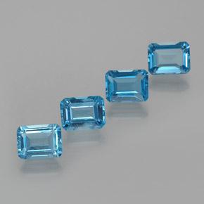 Achetez naturel 8.62ct Bleu Suisse Topaze gems, Taille émeraude, En provenance Brésil chez GemSelect. En stock, livraison internationale!