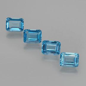 Achetez naturel 8.62ct Bleu Suisse Topaze gems, Taille émeraude, En provenance Brésil chez GemSelect. En stock, livraison internationale!