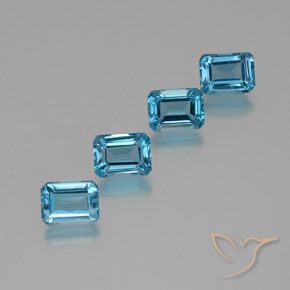Achetez naturel 8.24ct Bleu Suisse Topaze gems, Taille émeraude, En provenance Brésil chez GemSelect. En stock, livraison internationale!