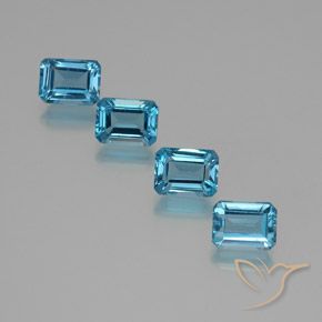 Achetez naturel 8.24ct Bleu Suisse Topaze gems, Taille émeraude, En provenance Brésil chez GemSelect. En stock, livraison internationale!
