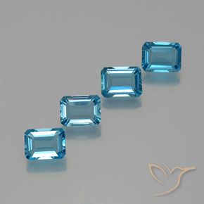 7.74ctw Naturel Bleu Suisse Topaze, Taille émeraude, VS