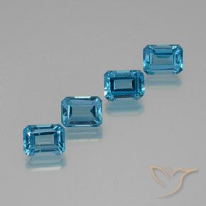 Achetez naturel 8.56ct Bleu Suisse Topaze gems, Taille émeraude, En provenance Brésil chez GemSelect. En stock, livraison internationale!