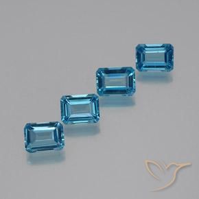 7.27ctw Naturel Bleu Suisse Topaze, Taille émeraude, VS