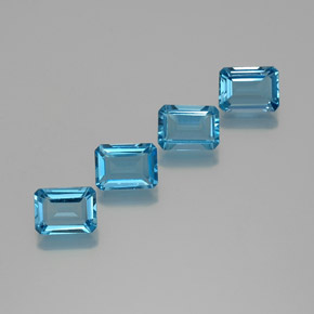 Achetez naturel 6.99ct Bleu Suisse Topaze gems, Taille émeraude, En provenance Brésil chez GemSelect. En stock, livraison internationale!