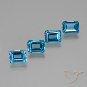 7.74ctw Naturel Bleu Suisse Topaze, Octogone / coupe Émeraude, VS, Photo A