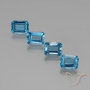Shop natural 7.46ct Bleu Suisse Topaze gems, Octogone / coupe Émeraude, from Brésil at GemSelect. In stock, global shipping!
