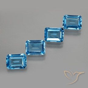 Shop natural 7.23ct Bleu Suisse Topaze gems, Octogone / coupe Émeraude, from Brésil at GemSelect. In stock, global shipping!