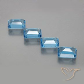Shop natural 7.23ct Bleu Suisse Topaze gems, Octogone / coupe Émeraude, from Brésil at GemSelect. In stock, global shipping!