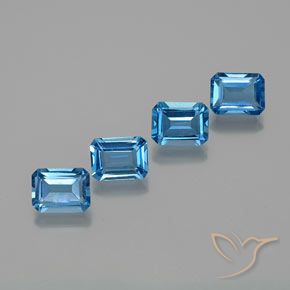 7.49ctw Naturel Bleu Suisse Topaze, Taille émeraude, VS