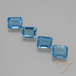 Shop natural 7.32ct Bleu Suisse Topaze gems, Octogone / coupe Émeraude, from Brésil at GemSelect. In stock, global shipping!