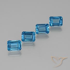 7.76ctw Naturel Bleu Suisse Topaze, Taille émeraude, VS