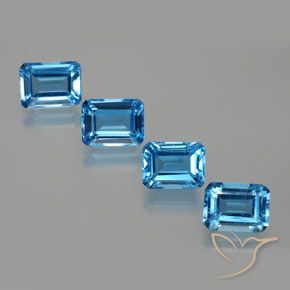 Achetez naturel 7.97ct Bleu Suisse Topaze gems, Taille émeraude, En provenance Brésil chez GemSelect. En stock, livraison internationale!