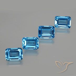Achetez naturel 7.97ct Bleu Suisse Topaze gems, Taille émeraude, En provenance Brésil chez GemSelect. En stock, livraison internationale!