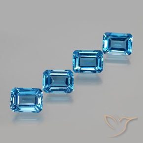 Shop natural 8.32ct Bleu Suisse Topaze gems, Octogone / coupe Émeraude, from Brésil at GemSelect. In stock, global shipping!