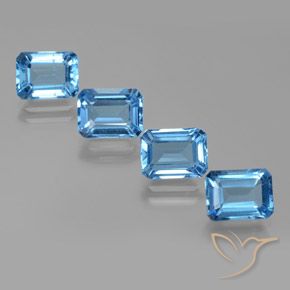 8.41ctw Naturel Bleu Suisse Topaze, Taille émeraude, VS