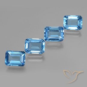 Shop natural 8.41ct Bleu Suisse Topaze gems, Octogone / coupe Émeraude, from Brésil at GemSelect. In stock, global shipping!