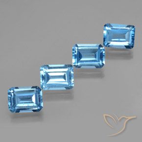 Shop natural 8.16ct Bleu Suisse Topaze gems, Octogone / coupe Émeraude, from Brésil at GemSelect. In stock, global shipping!
