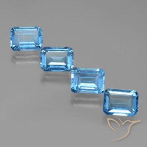 Shop natural 8.32ct Bleu Suisse Topaze gems, Octogone / coupe Émeraude, from Brésil at GemSelect. In stock, global shipping!