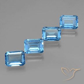Shop natural 8.32ct Bleu Suisse Topaze gems, Octogone / coupe Émeraude, from Brésil at GemSelect. In stock, global shipping!