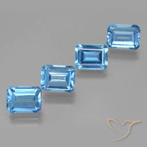Shop natural 7.93ct Bleu Suisse Topaze gems, Octogone / coupe Émeraude, from Brésil at GemSelect. In stock, global shipping!
