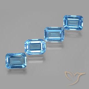Shop natural 8.19ct Bleu Suisse Topaze gems, Octogone / coupe Émeraude, from Brésil at GemSelect. In stock, global shipping!