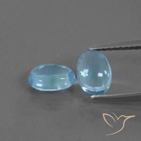 1.87ctw Naturel Bleu Suisse Topaze, ovale, Transparent
