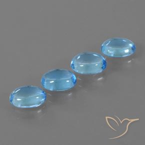 4.05ctw Naturel Bleu Suisse Topaze, ovale, Transparent