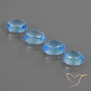 5.25ctw Naturel Bleu Suisse Topaze, ovale, Transparent