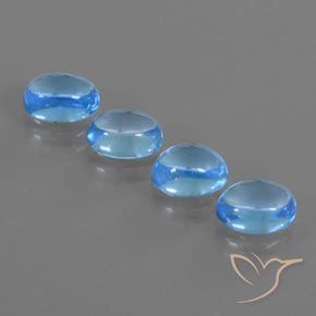 5.38ctw Naturel Bleu Suisse Topaze, ovale, Transparent