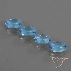 3.82ctw Naturel Bleu Suisse Topaze, ovale, Transparent