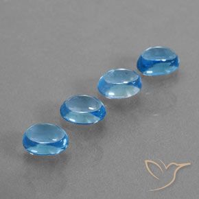 5.07ctw Naturel Bleu Suisse Topaze, ovale, Transparent