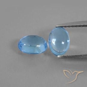 2.10ctw Naturel Bleu Suisse Topaze, ovale, Transparent