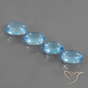 3.93ctw Naturel Bleu Suisse Topaze, ovale, Transparent