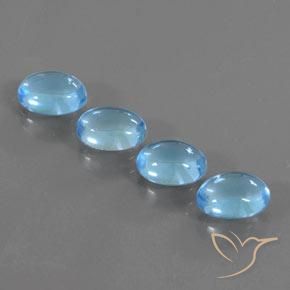 4.29ctw Naturel Bleu Suisse Topaze, ovale, Transparent