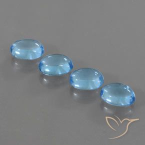 4.00ctw Naturel Bleu Suisse Topaze, ovale, Transparent
