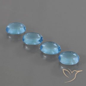 4.12ctw Naturel Bleu Suisse Topaze, ovale, Transparent
